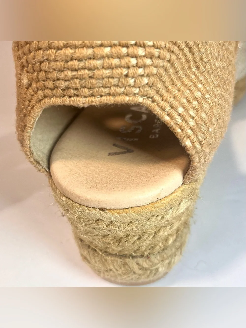 Viscata Pubol Canvas Espadrille Wedge Sandals 40 9 Leather Metallic Ankle Strap